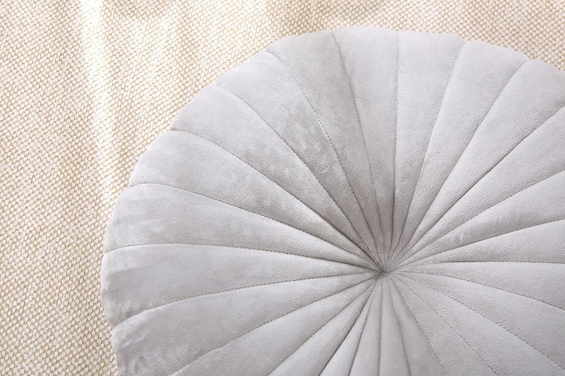 Volple Floor Pillow Meditation Cushion Round Large Floor Pillows Seating for Adults, Velvet Thick Floor Cushions for Yoga Living Room Balcony Outdoor Tatami 18inches（Grey） - Image 2